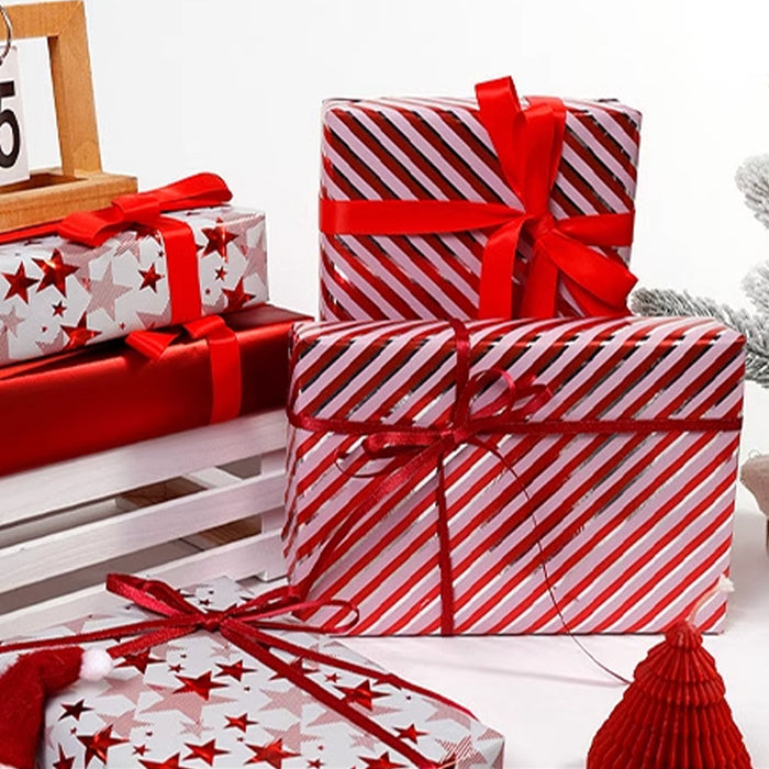Gift Wrapping Paper Roll - 3M Red White Stars