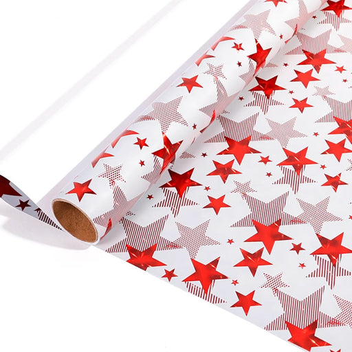 Gift Wrapping Paper Roll - 3M Red White Stars
