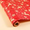 Gift Wrapping Paper Roll - 5M Reindeer and Snowflakes on Red