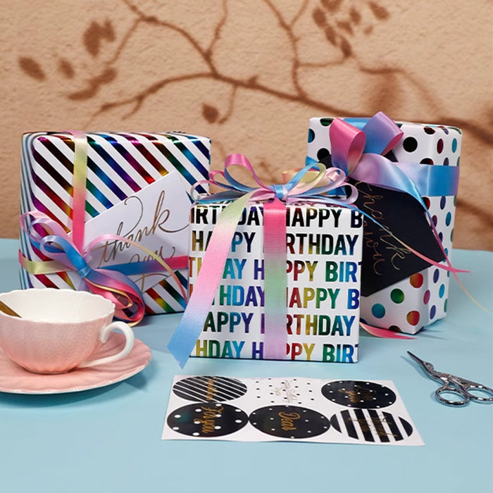 Gift Wrapping Paper Roll - 3M Colourful Foil Dots