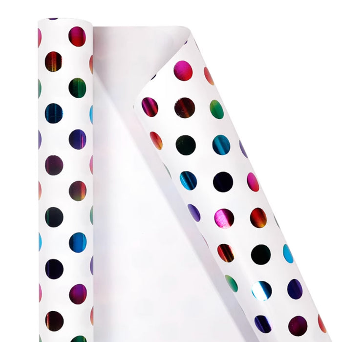 Gift Wrapping Paper Roll - 3M Colourful Foil Dots