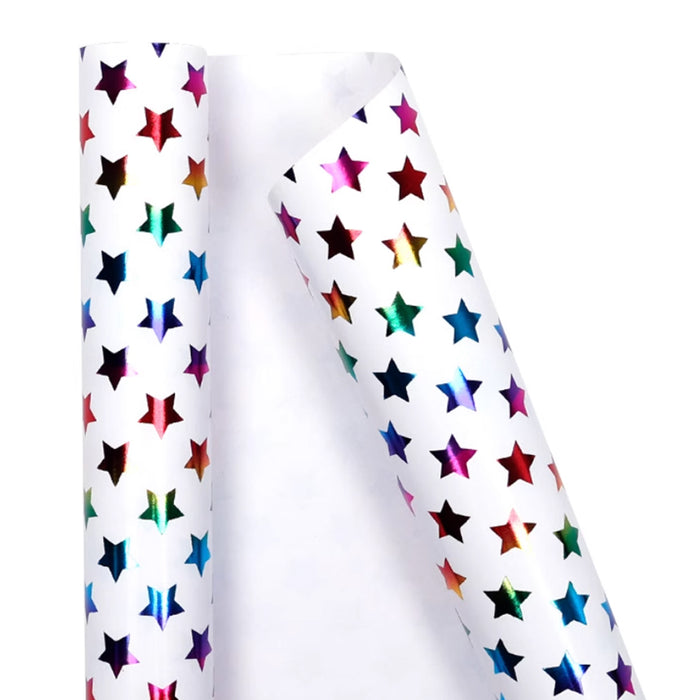 Gift Wrapping Paper Roll - 3M Colourful Foil Mini Stars