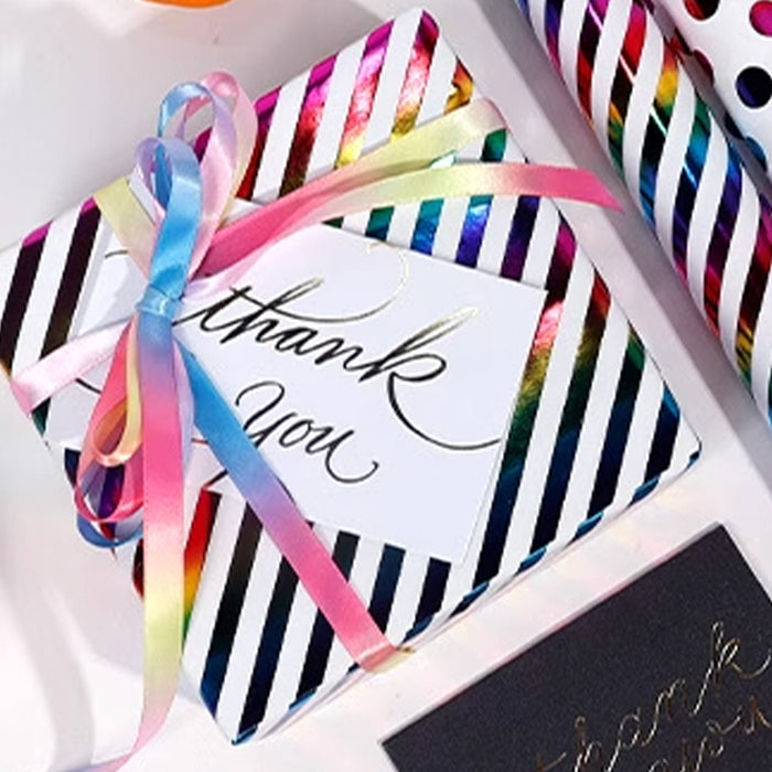 Gift Wrapping Paper Roll - 3M Colourful Foil Stripes