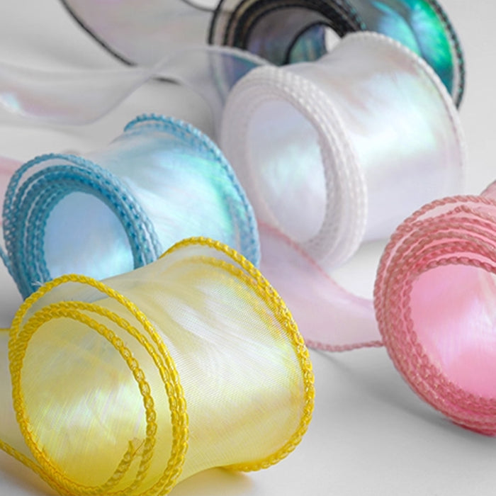 Gift Wrapping Shimmer Organza Ribbon Thick - Purple