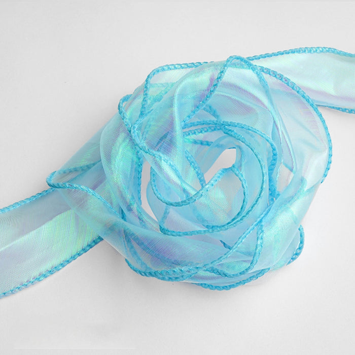 Gift Wrapping Shimmer Organza Ribbon Thick - Sky Blue