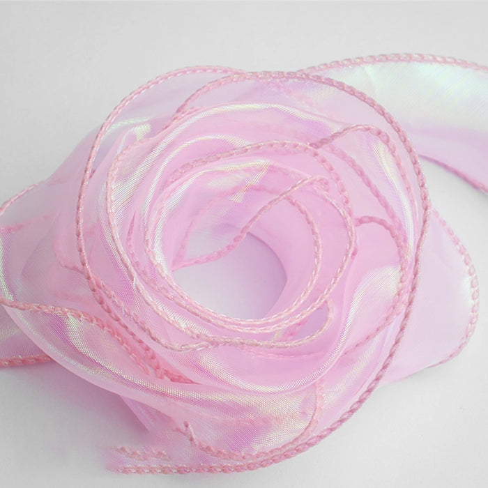 Gift Wrapping Shimmer Organza Ribbon Thick - Cherry Pink