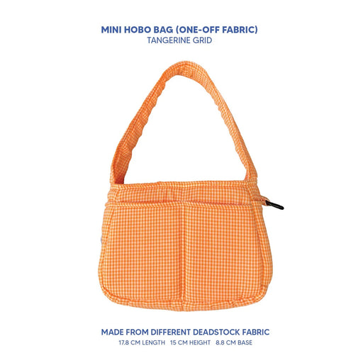 Mini Hobo (Deadstock Fabric) - Tangerine Grid