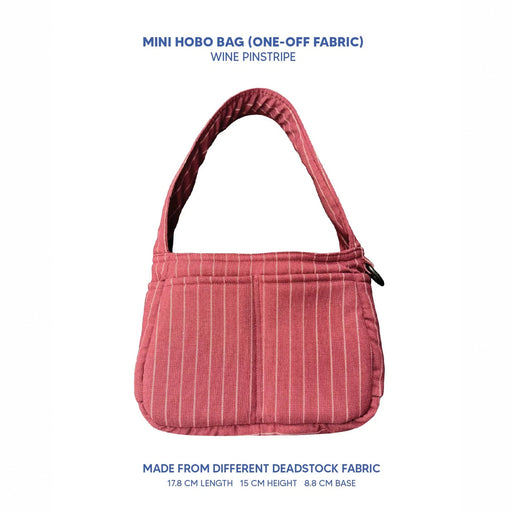 Mini Hobo (Deadstock Fabric) - Wine Pinstripe