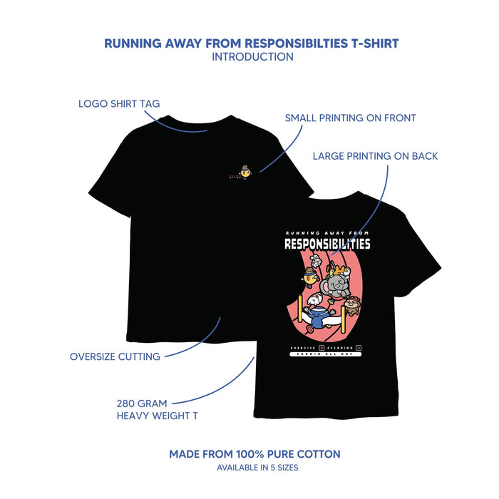 Running Away from Responsibility Tee - Maroon S