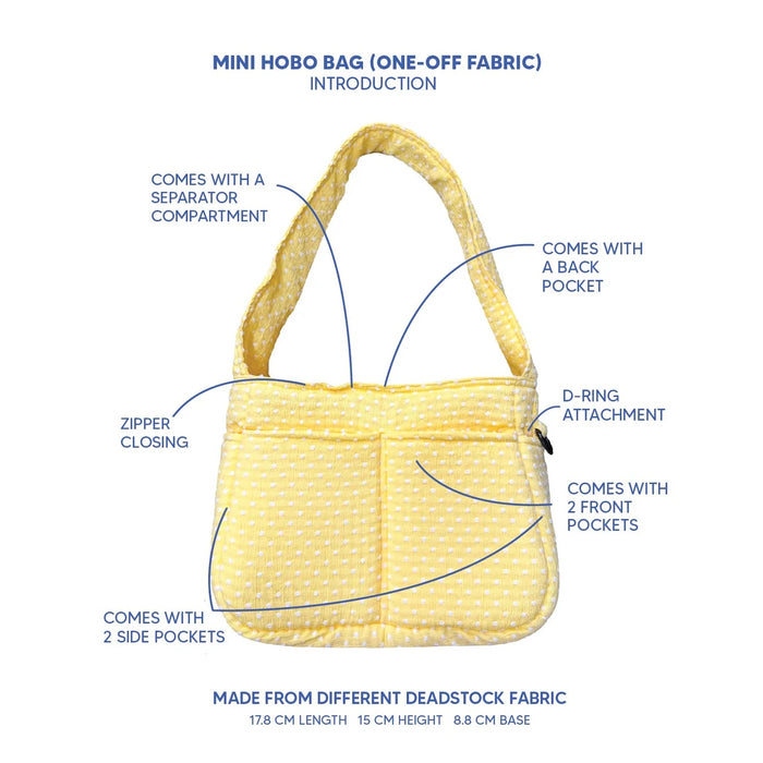 Mini Hobo (Deadstock Fabric) - Tangerine Grid