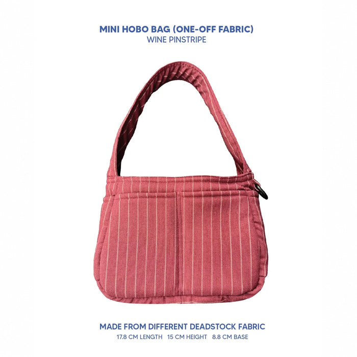 Mini Hobo (Deadstock Fabric) - Wine Pinstripe