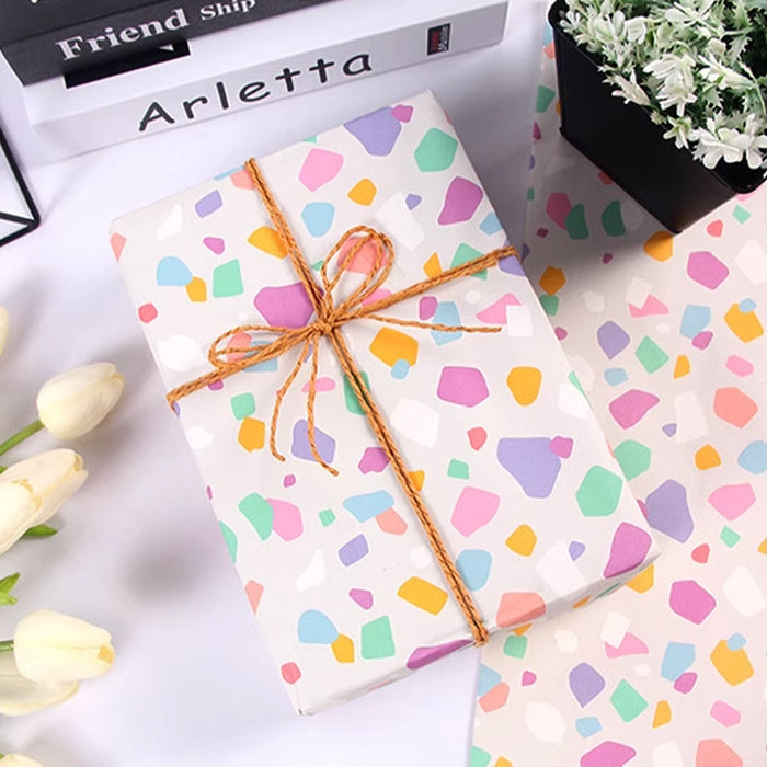 Gift Wrapping Paper Roll - 3M Pastel Pink Terrazo