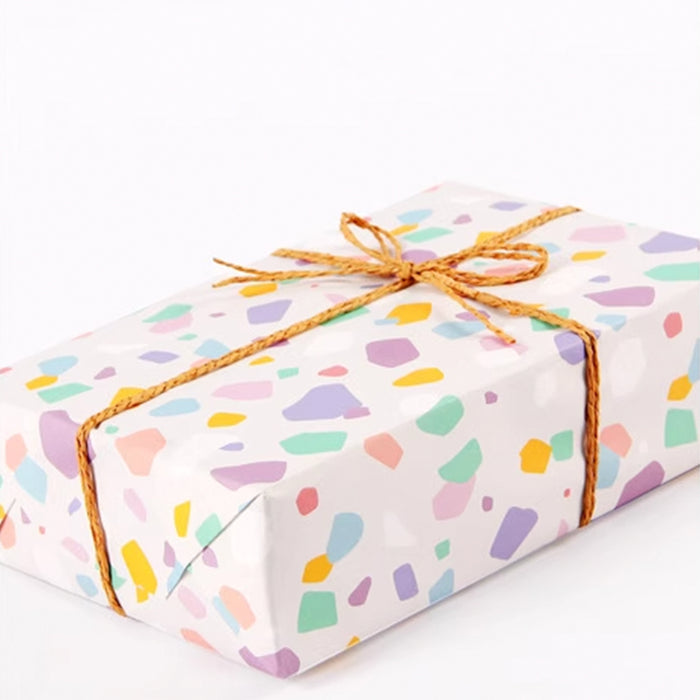 Gift Wrapping Paper Roll - 3M Pastel Pink Terrazo