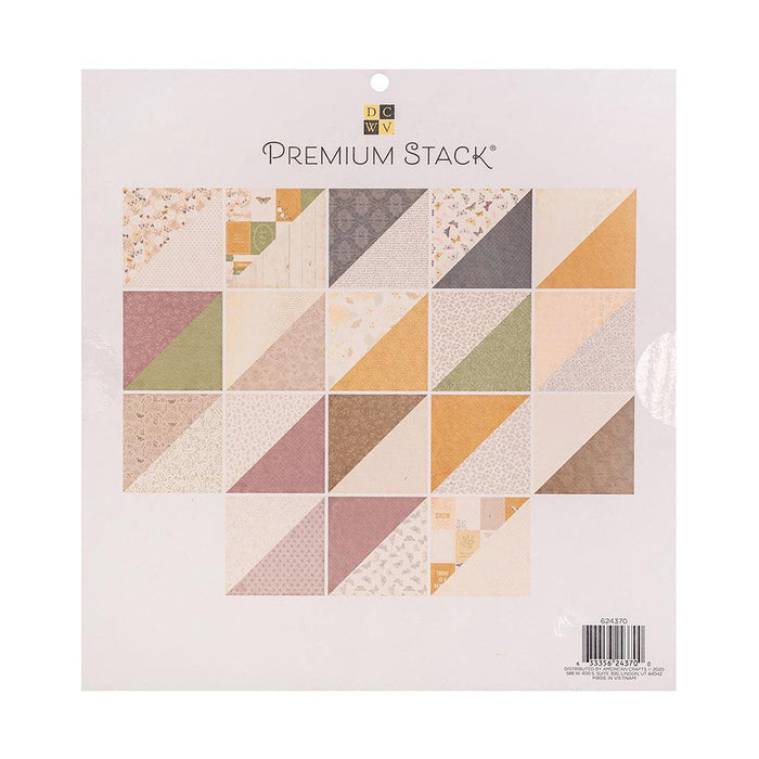 DCWV 12 x 12 Double Sided Paper Stack-English Garden Gold Foil Accents