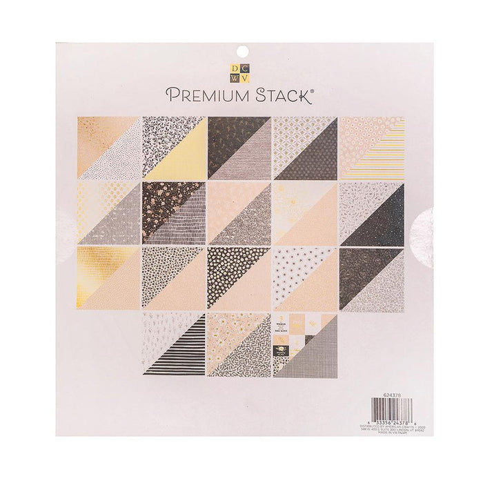 DCWV 12 x 12 Double Sided Paper Stack-Honey Blossoms Gold Foil Accents