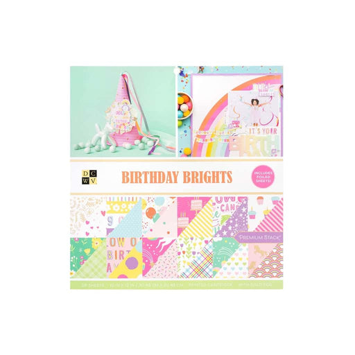 DCWV Double-Sided Cardstock Stack-Birthday Brights 12x12