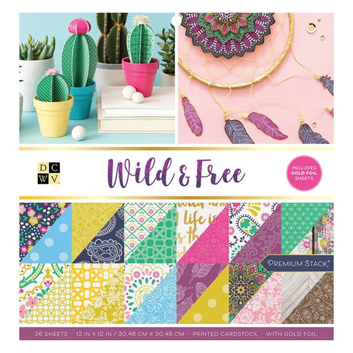 DCWV Wild and Free Collection - Foil Paper Stack 12 x 12