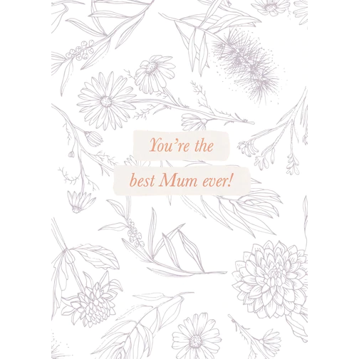 Dahlia Gardens Greeting Card-Best Mum