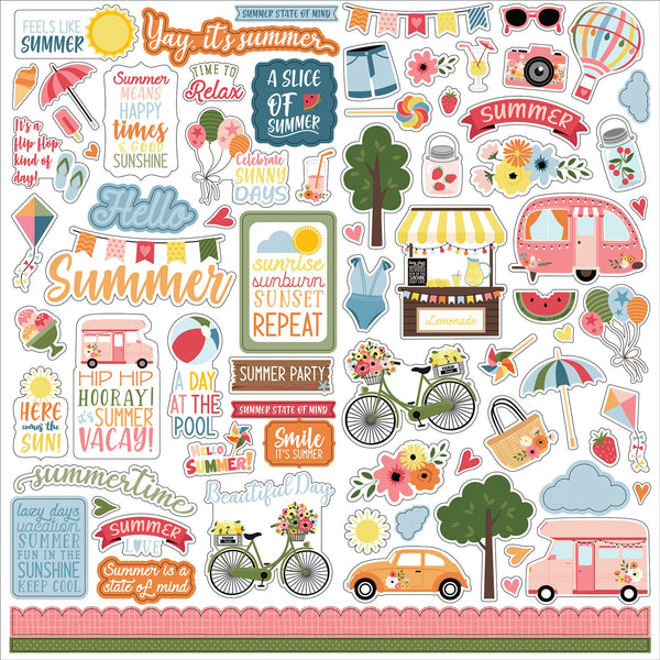 Echo Park - First Day of School Collection 12 x 12 Cardstock Stickers  Elements