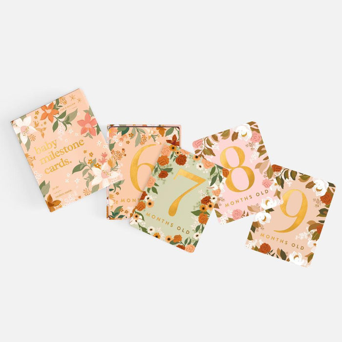 Fox & Fallow Baby Milestone Card Set - Floral