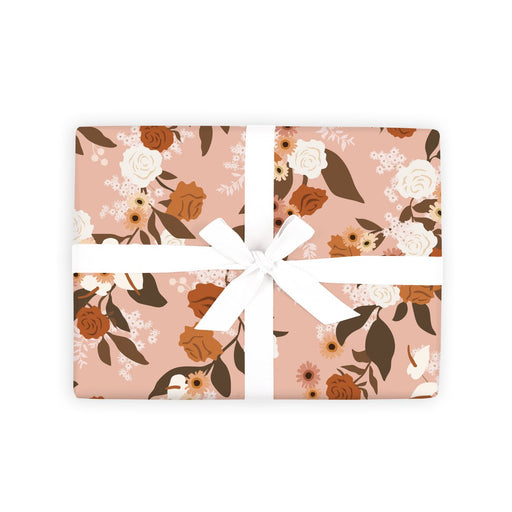 Fox & Fallow Gift Wrapping Paper Flat Sheet - Dusty Rose Garden