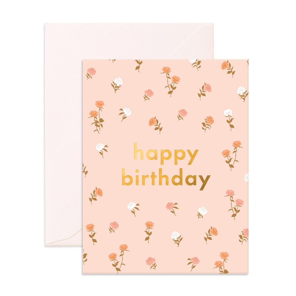 Fox & Fallow Greeting Card - Birthday Roses — PaperMarket