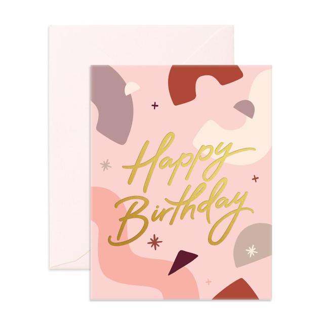 Fox And Fallow Greeting Card Happy Birthday Abstract — Papermarket 9063