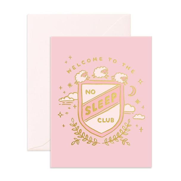 Fox & Fallow Greeting Card - No Sleep Club Pink