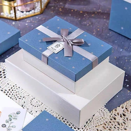 Gift Box Large - Pearlescent Blue Star