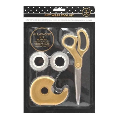 Gift Wrap Tool Kit with Gold Scissors & Tape