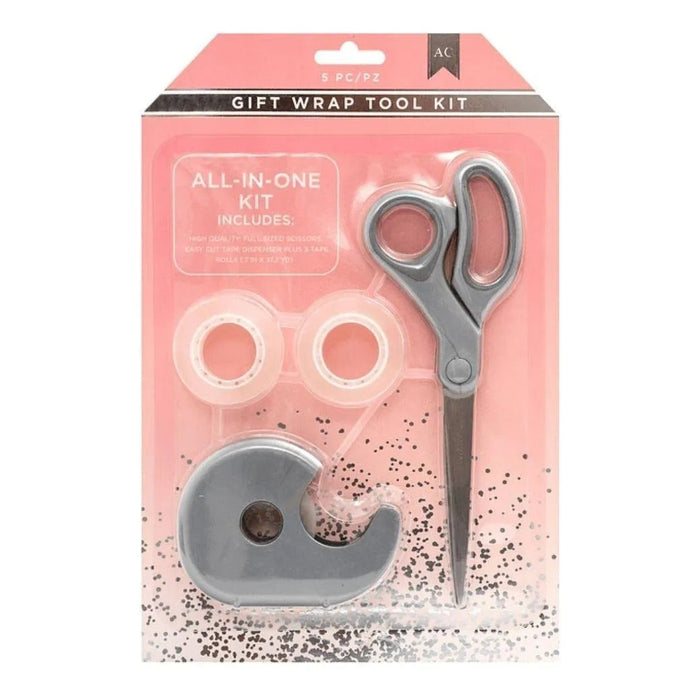 Gift Wrap Tool Kit with Grey Scissors & Tape