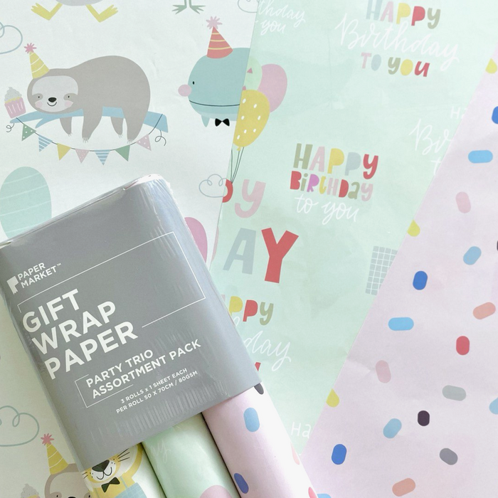 Gift Wrapping Paper Flat Sheet - Birthday Party