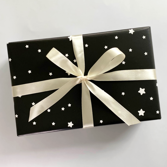 Gift Wrapping Paper Flat Sheet - Black & White Stars
