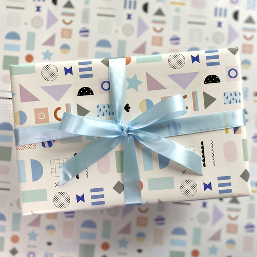 Gift Wrapping Paper Flat Sheet - Geometric Shapes