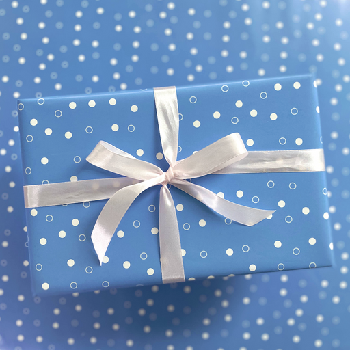Gift Wrapping Paper Flat Sheet - Ocean Blue Dots