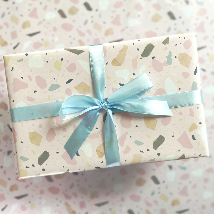 Gift Wrapping Paper Flat Sheet - Terrazo Blush Pink