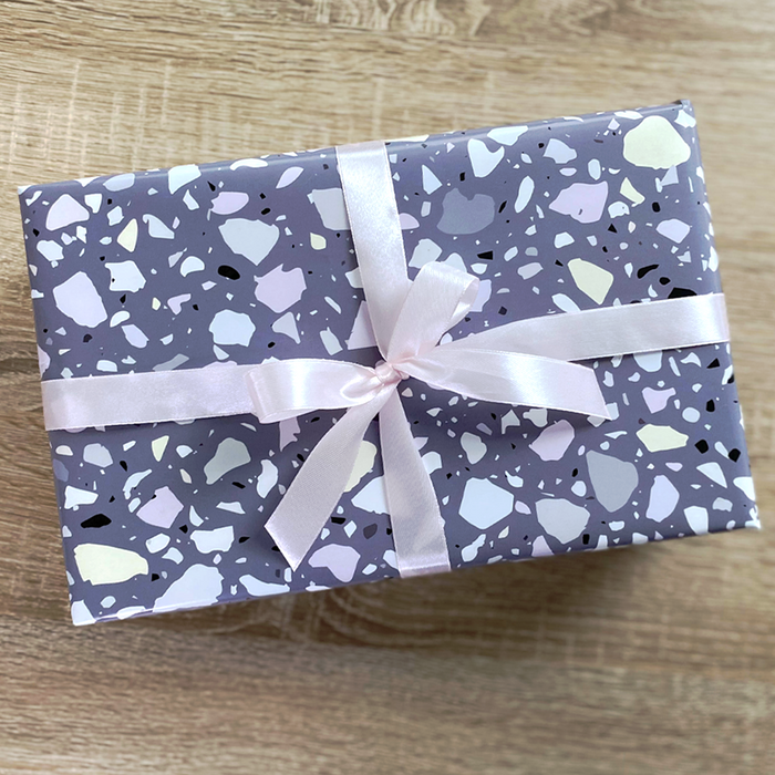Gift Wrapping Paper Flat Sheet - Terrazo Slate Grey