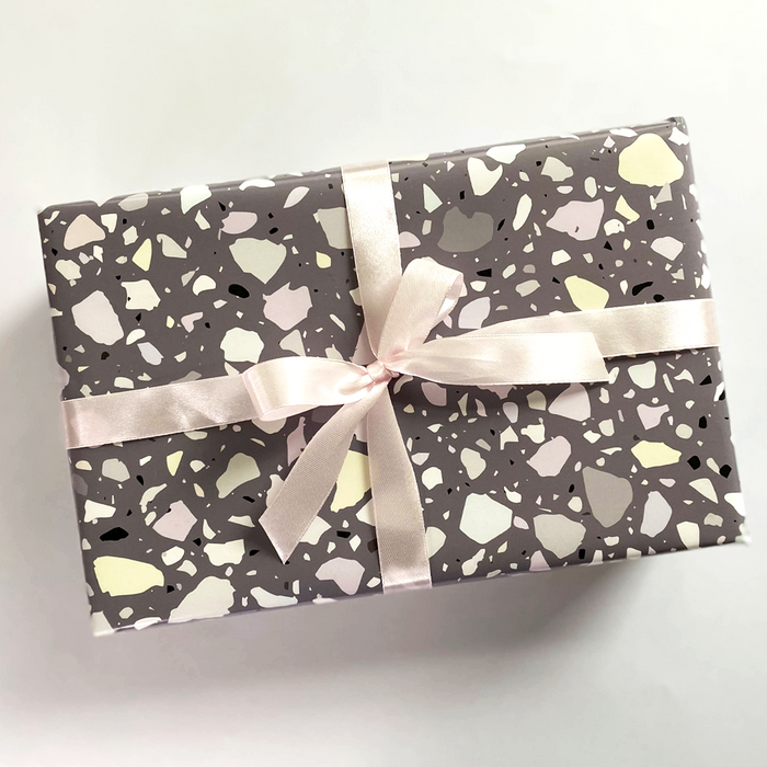 Gift Wrapping Paper Flat Sheet - Terrazo Slate Grey