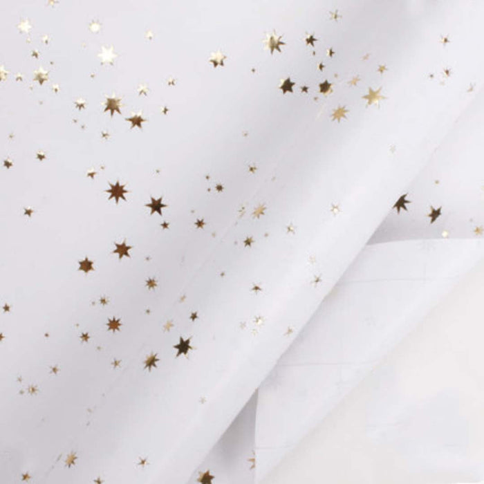 Gift Wrapping Paper Roll - 2M White Gold Stars