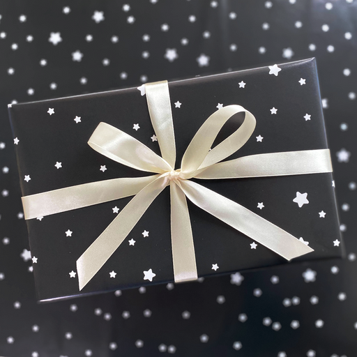 Gift Wrapping Paper Roll - 3 Sheets Black & White Stars