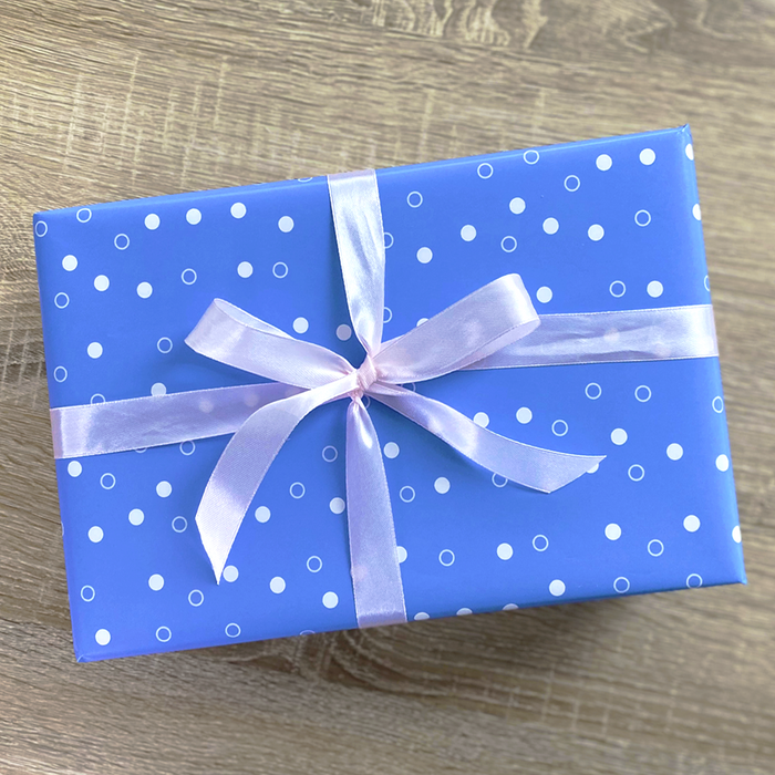 Gift Wrapping Paper Roll - 3 Sheets Ocean Blue Dots