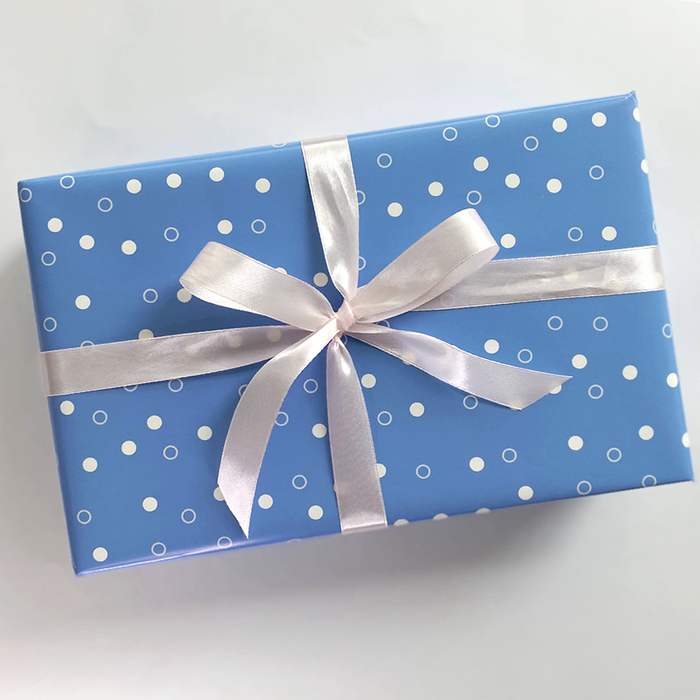 Gift Wrapping Paper Roll - 3 Sheets Ocean Blue Dots