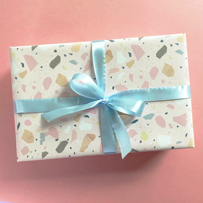 Gift Wrapping Paper Roll - 3 Sheets Terrazo Blush Pink