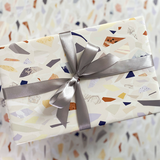 Gift Wrapping Paper Roll - 3 Sheets Terrazo Contemporary Mix