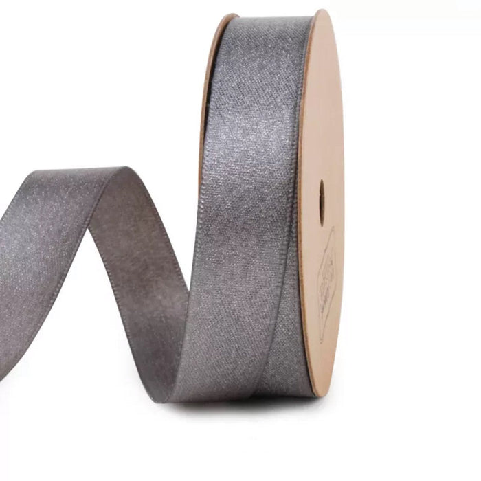 Gift Wrapping Ribbon Satin - Metallic Grey