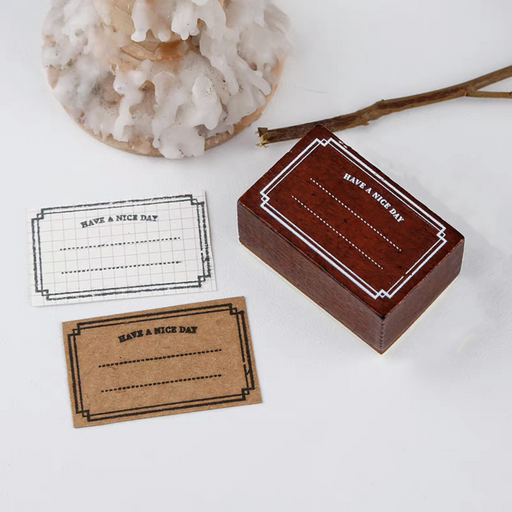 Good Old Days Series Wooden Rubber Stamp Set - Rectangle