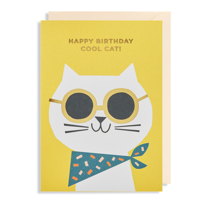 Greeting Card - Happy Birthday Cool Cat