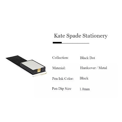 Kate Spade Loose Note Holder With Pen-Black Dot