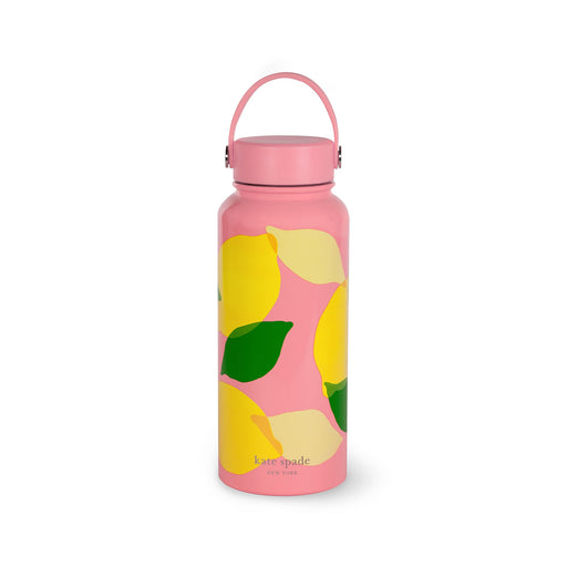 Kate Spade Stainless Steel XL Water Bottle-Lemon Toss