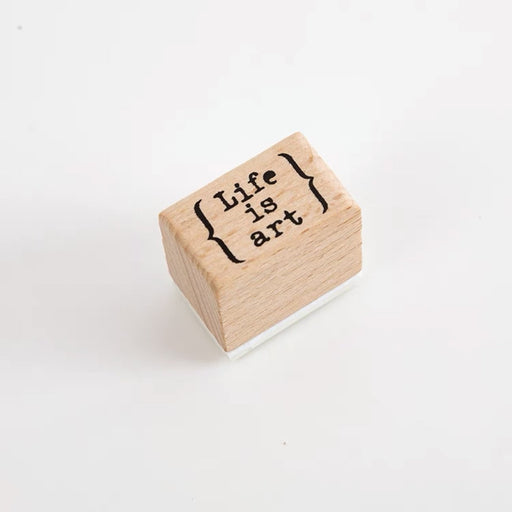 Life Phrase Series Wooden Rubber Stamp - Life